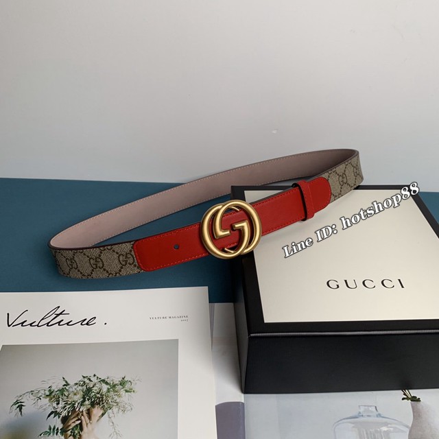 Gucci經典皮帶 古奇GGSupreme小牛皮腰帶 古奇2020早春新款  jjp1564